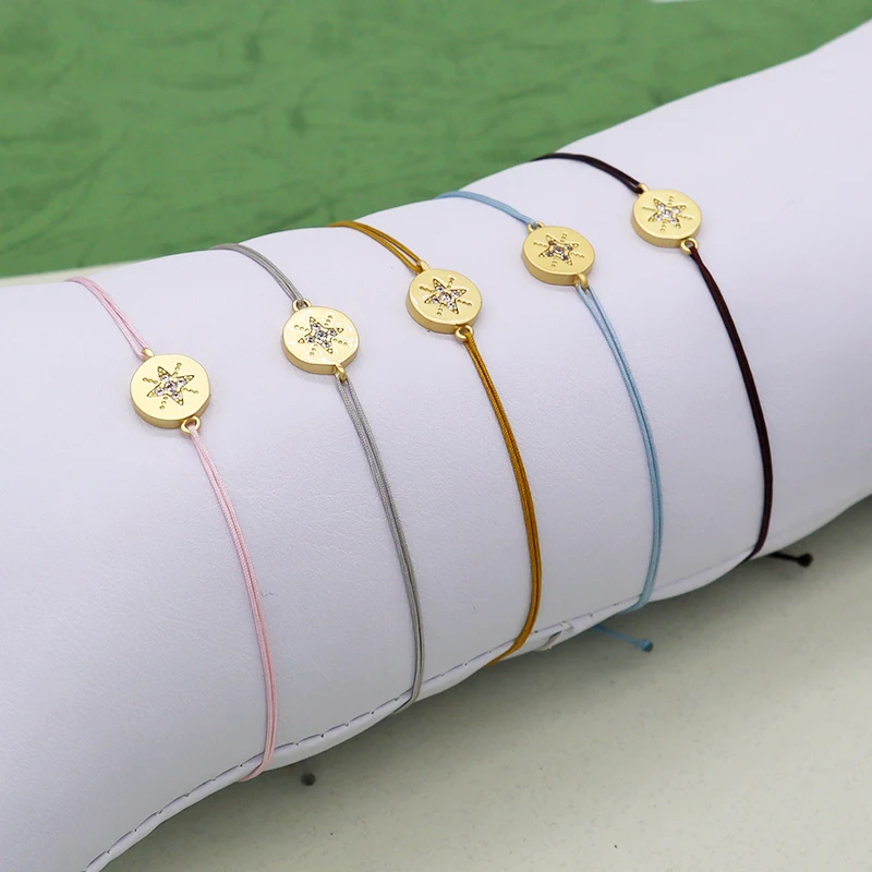 Wholesale good quality 18K gold plated turkish eye rope string adjustable bracelet evils eye bracelet