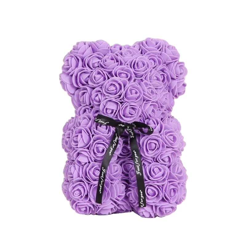 Valentines Day Gift 25Cm Red Rose Teddy Bear Soap Foam Artificial Flower Bea