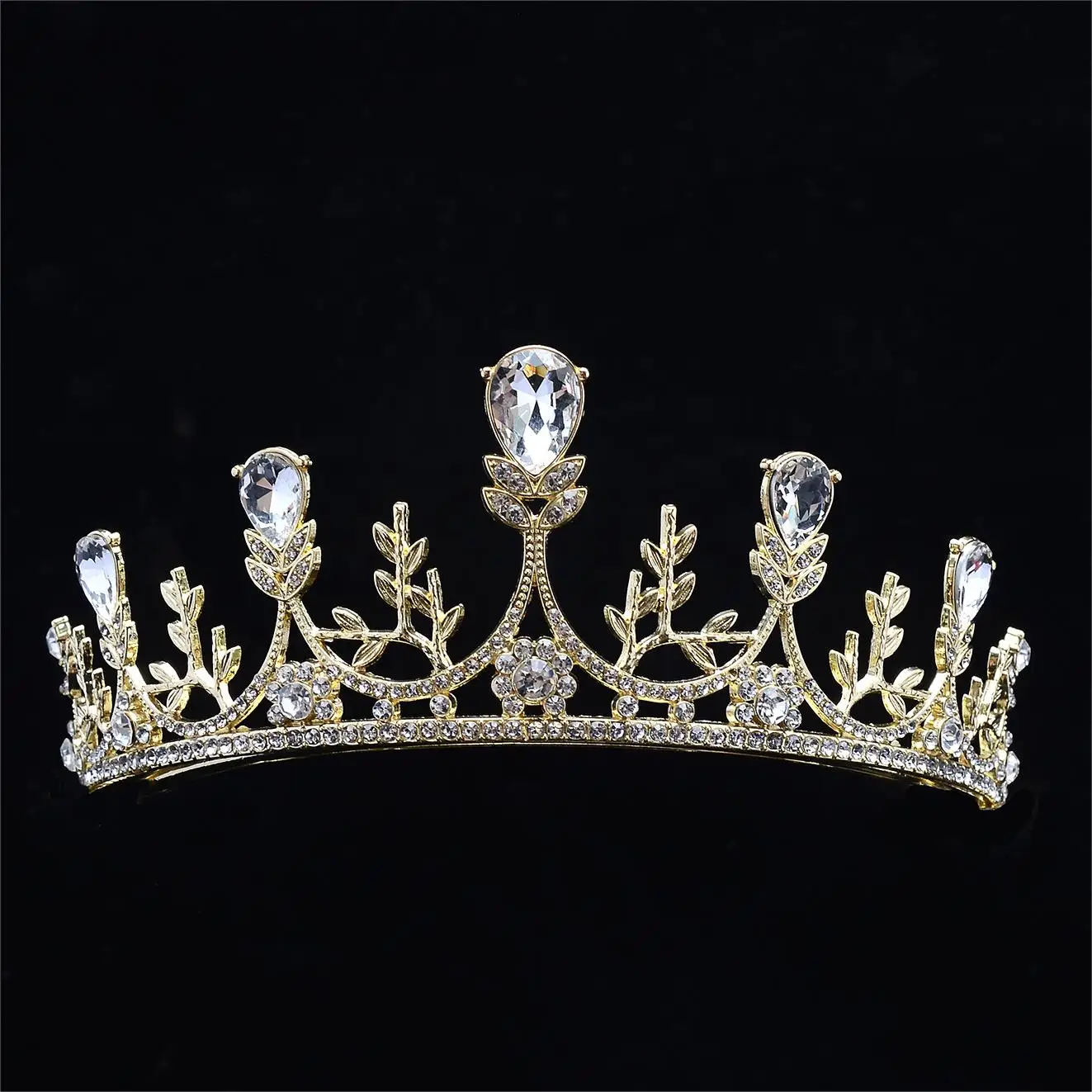 New arrival princess elegant metal hair accessories baroque tiara bride crown for party