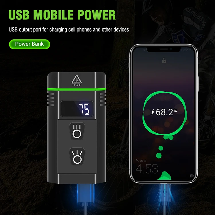 Boruit Smart Usb Rechargeable Waterproof Mountain Front Bicycle Lights For Bicycle Sale With LED Power Display