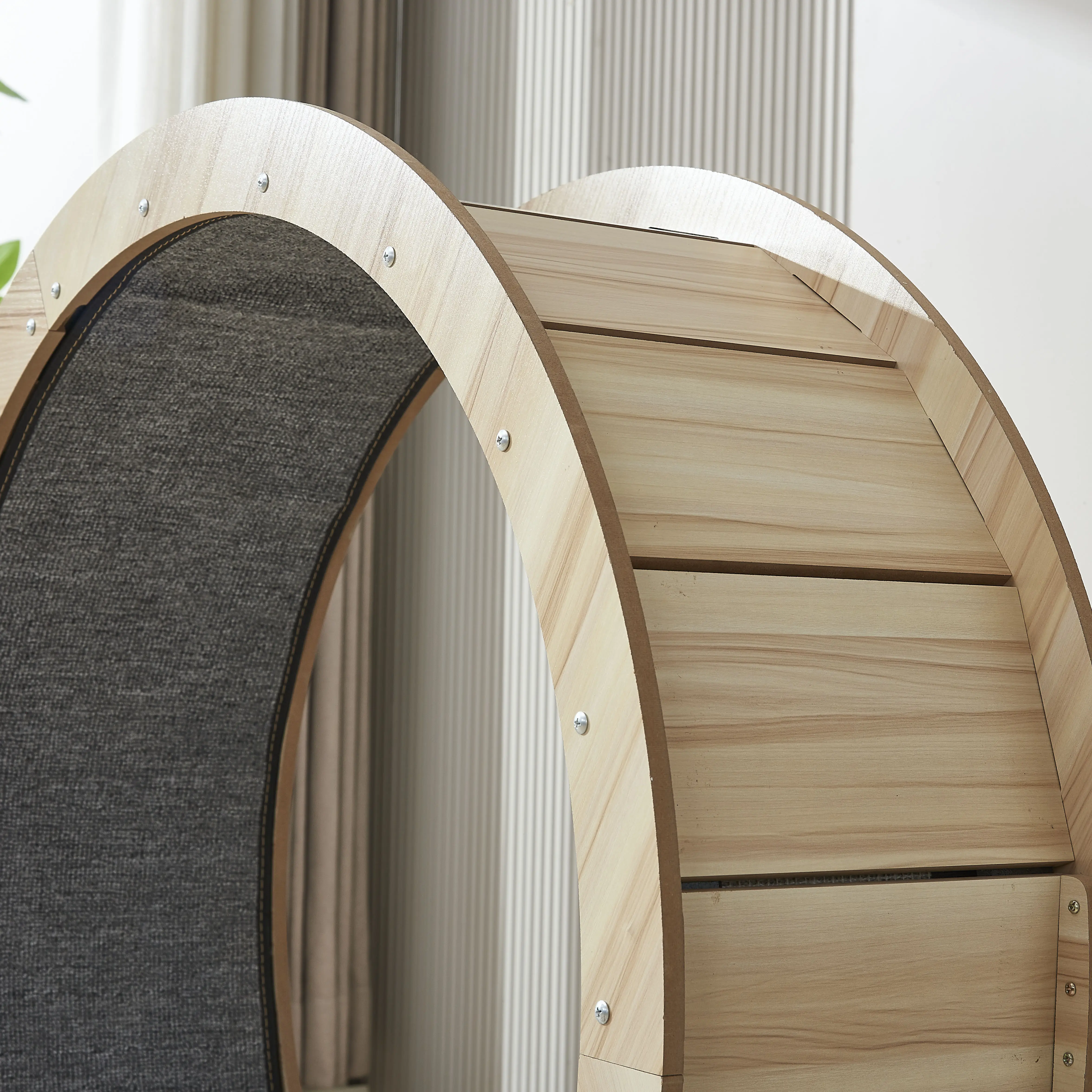 YMW Eco-Friendly Interactive Wooden Cat Wheel Toy Pet Running Scratching Exercise Wheel Cat Fun Treadmill For Cats