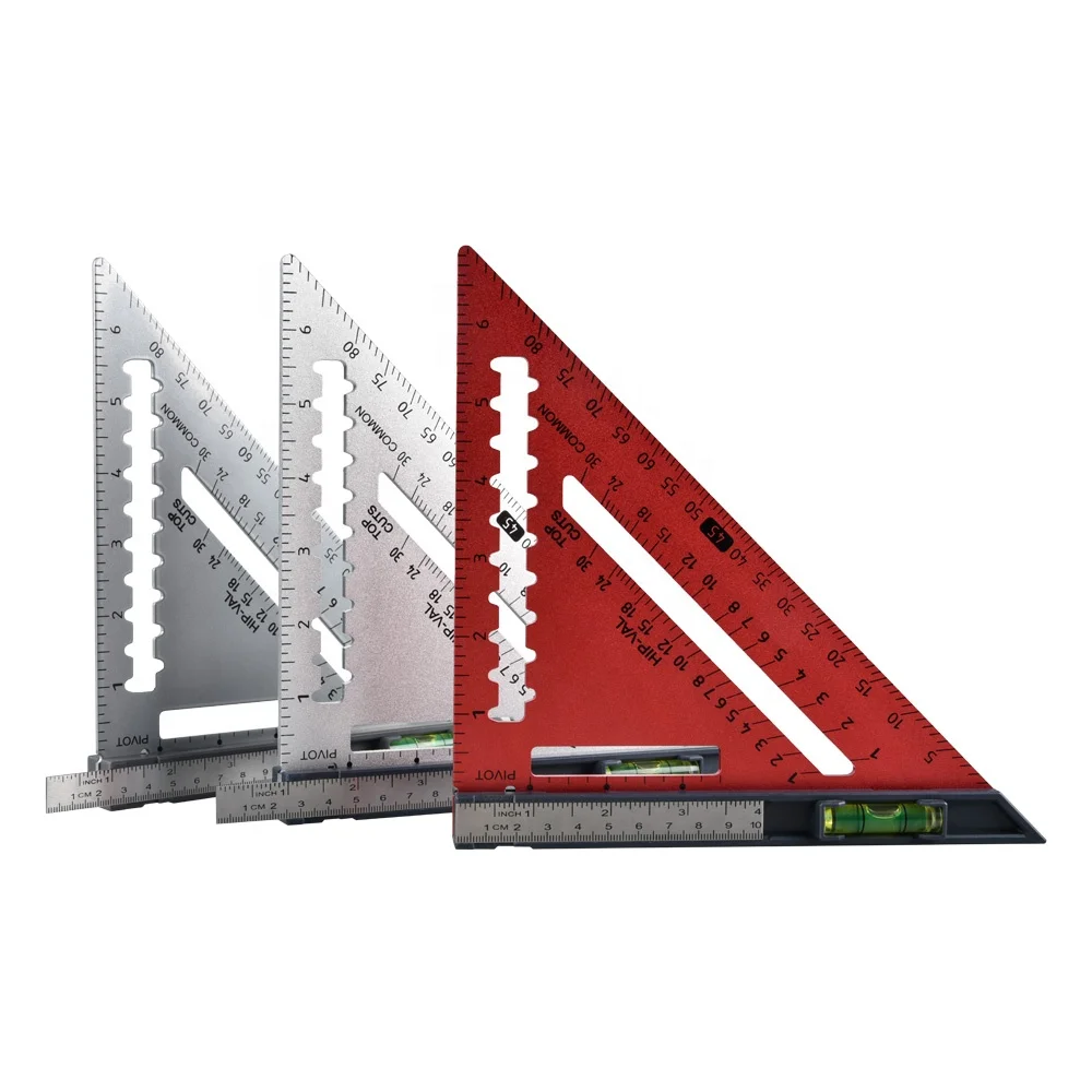 Треугольная линейка, многофункциональный съемный измерительный инструмент из алюминиевого сплава для инженерных плотников, 7 дюймов