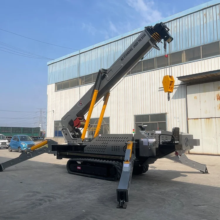 8Ton 25m Construction Crane Diesel Electric Dual Power Spider Crane Remote Control Foldable Lifting Other Cranes