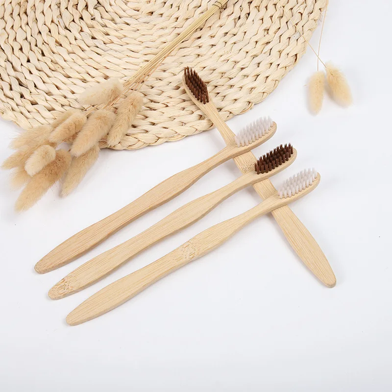 10pcs pack set reusable bamboo toothbrush custom Biodegradable toothbrush