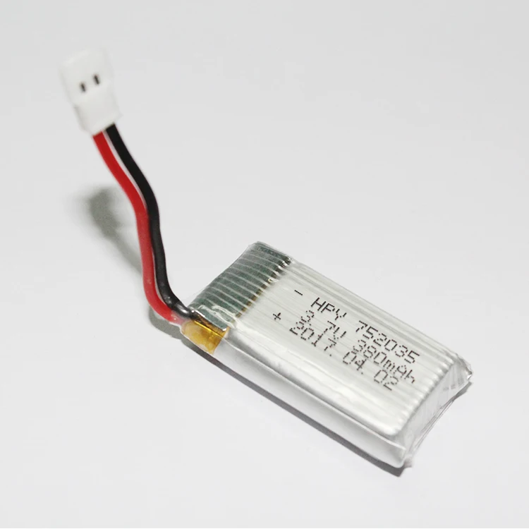 3.7V 752035 380mah 25C Lithium Polymer Battery Drone Lipo Battery 380mah Li-Ion Battery 752035 LiCoO2 Material