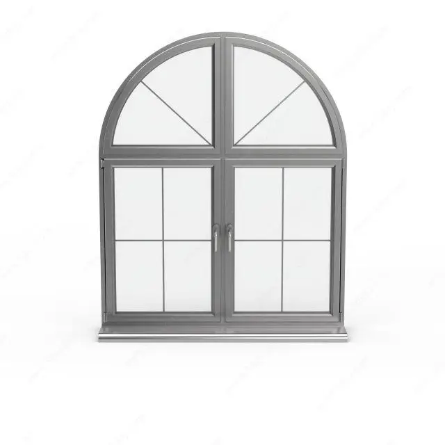 French design casement open style half circle aluminum window with grill for church