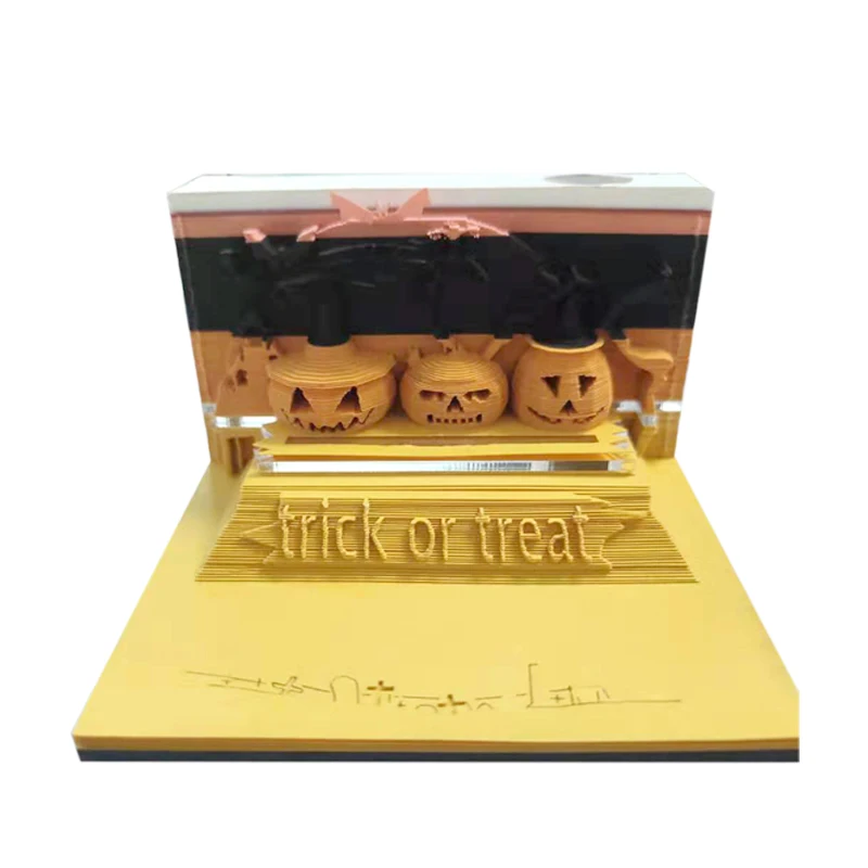 2020 New Arrival Unique Gift Items Halloween Pumpkin Head Novelty Post Memo 3D Sticky Note Pads
