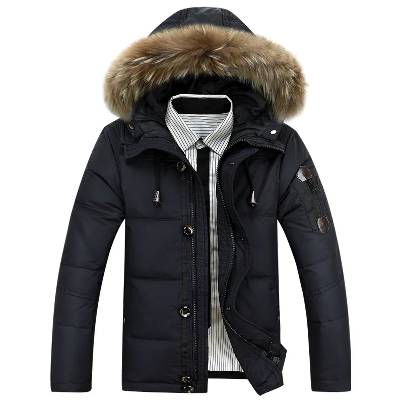 JACKETOWN cotton winter coat classic style bomber jackets with fur hood pocket jackets