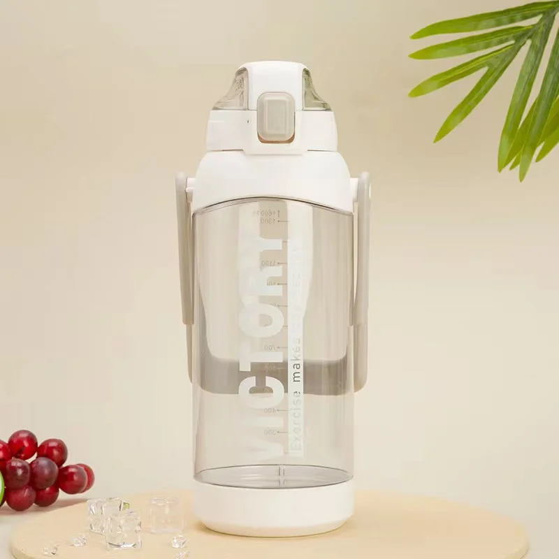 1600ml Wide Mouth Big Volume Sports Water Bottle Motivational Sports Bottle Leak-proof Drinking Water Jug Bottle