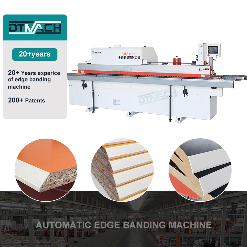 DTMACH full automatic 45 degree bevel incline and straight edge banding machine edge bander mdf edge binding machine automatic