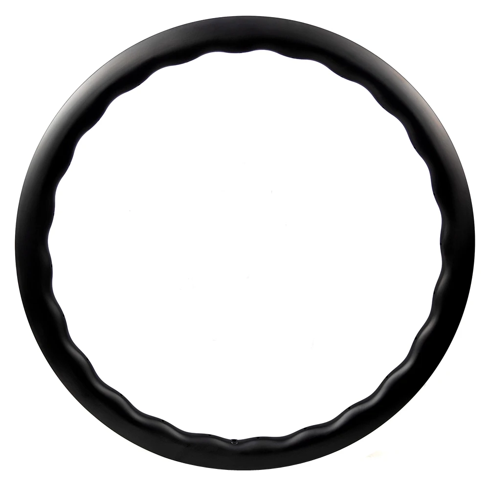 BIKEDOC RDTW28  New 700C Carbon Road Disc Rim Marbled Wavy Shape 24H Carbon Gravel Tubeless Wheels