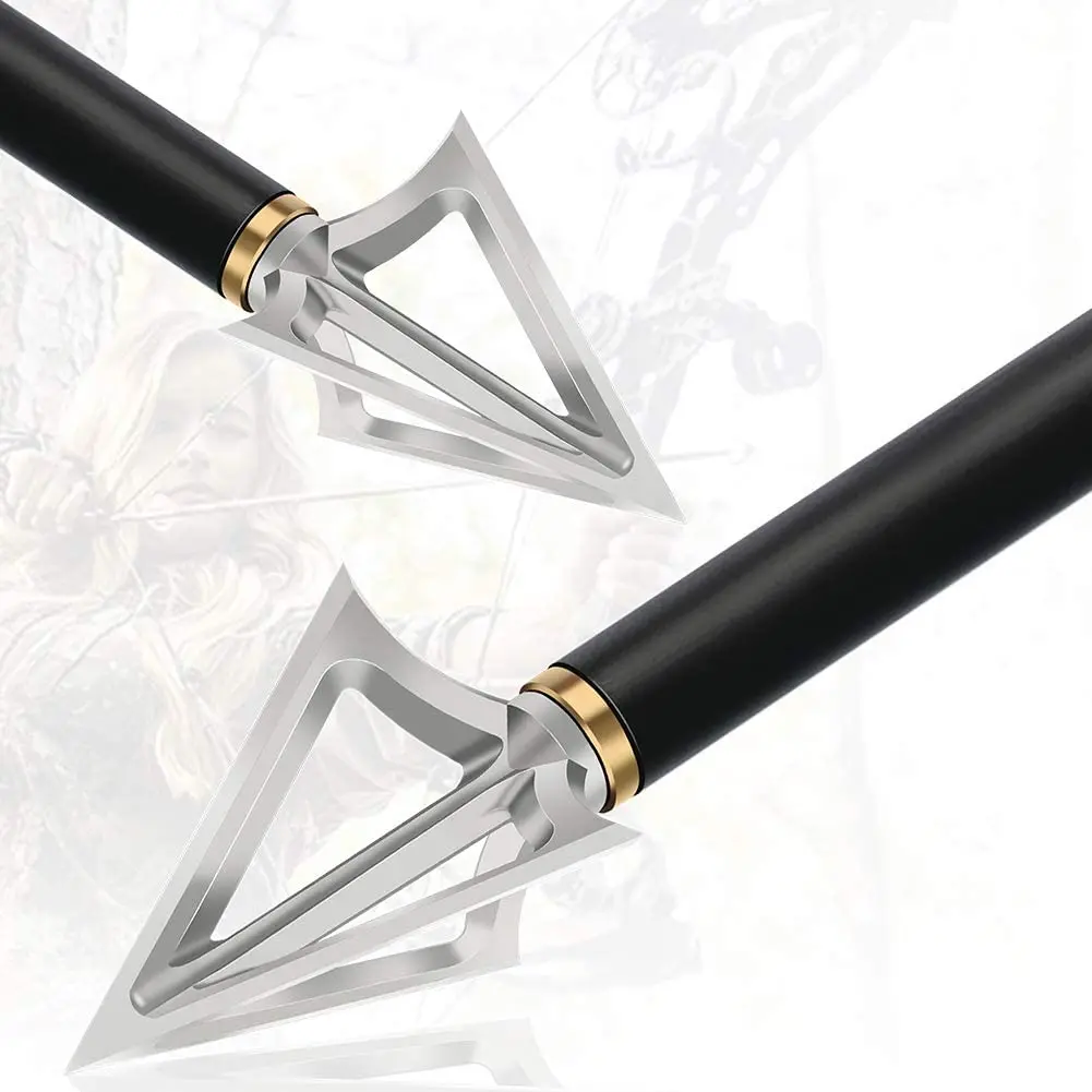 Stainless Steel Fixed Blade Broadhead Arrow Tips Archery Arrowhead