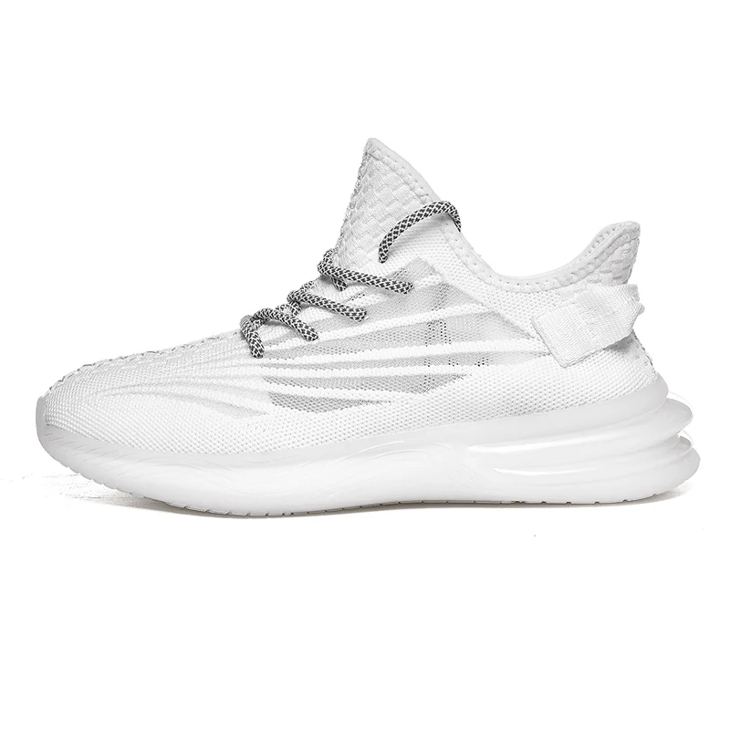 
Wholesale price reflective shoelaces knitted upper breathable sports shoes for men sneakers men tennis shoes men 