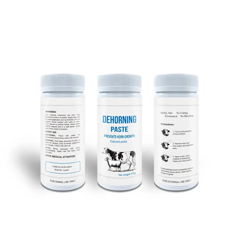 Cattle or Goat Dehorning Paste - Livestock Horn Removal Solution, 110g, Dehorning Paste