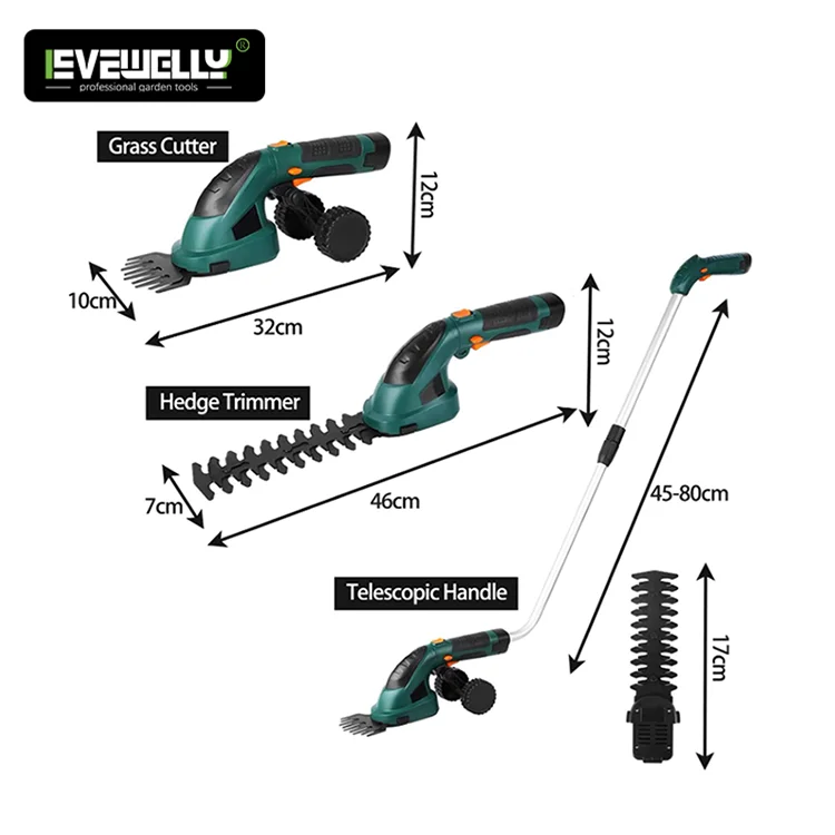 3.6V  Electric Hand Held Battery Powered Rechargeable Cordless Grass Shear Shrubber Handheld Hedge Trimmer