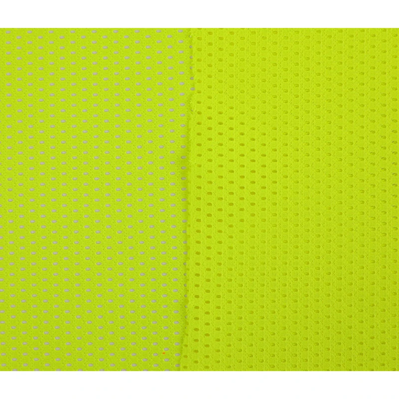 ry010 High Visibility Fluorescence Mass customization 5*1 mesh fabric 100% polyester fabric fluorescent yellow