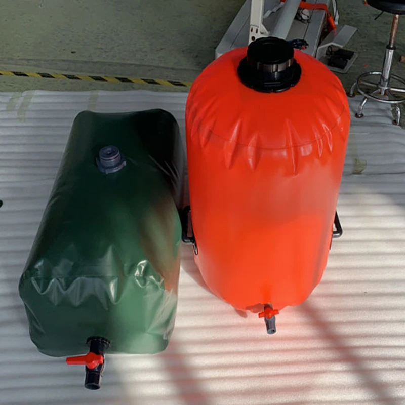 Outdoor portable 0.7mm PVC rectangular water storage tank with drain valve Custom emergency small capacity folding water bag