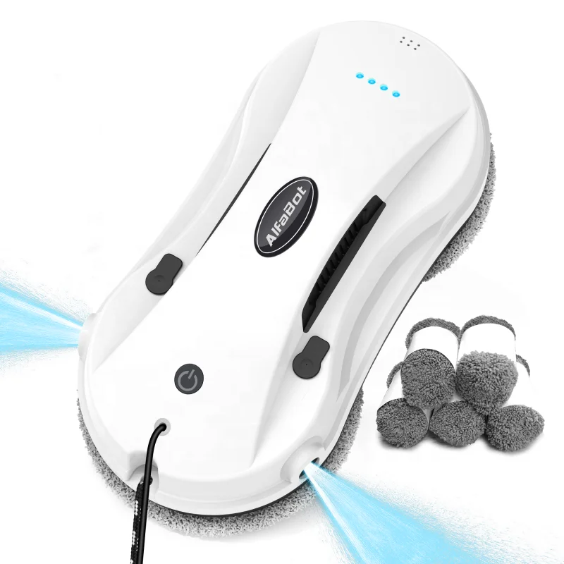 Factory Smart glass window cleaner 2600pa suction power automatic window cleaner voice assistant  fcc window washer robot