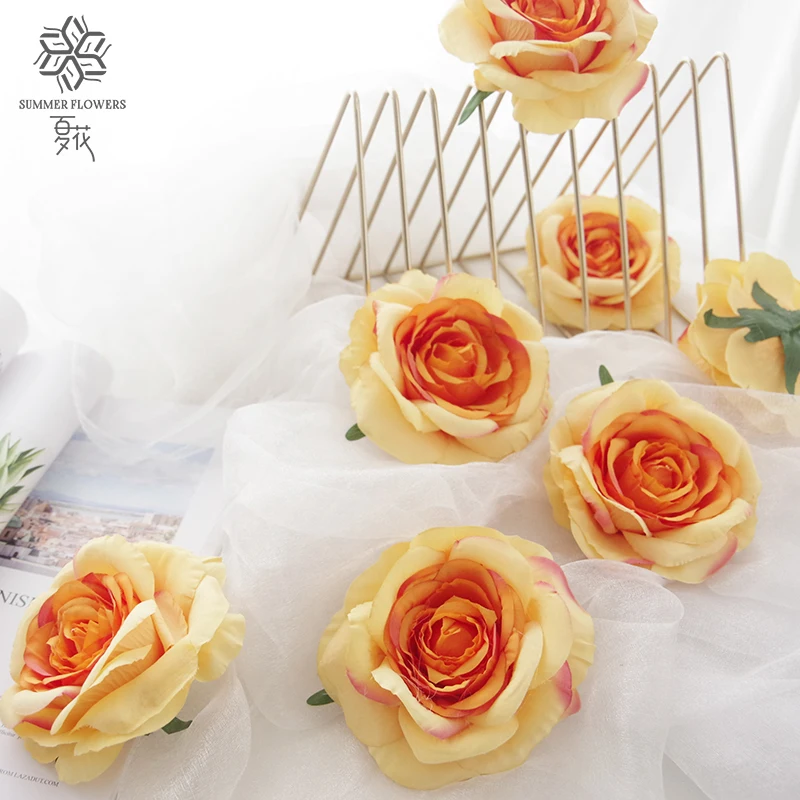 Artificial Flowers Head Fake Tea Rose Kenya Rose Different Colors Custom Mother Day Easter New Year Wedding Deco