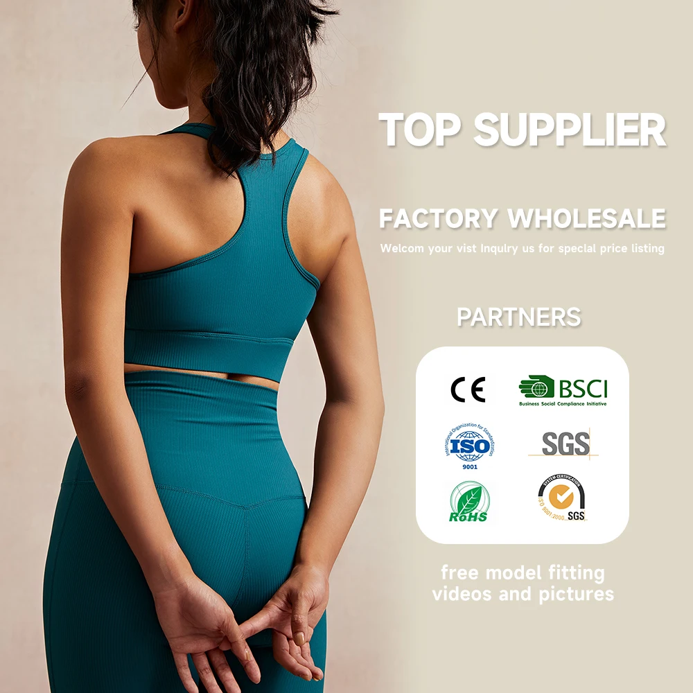 Luckpanther Activewear Wholesale Crop Tank Workout Clothes Gym Wear Sports Bra Custom Fitness Apparel Backless Crop Sports Bra