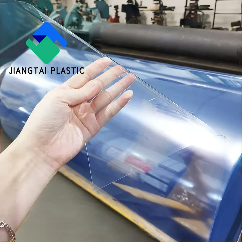 Jiangtai Clear Plastic PVC Film Roll Rigid Transparent High Gloss Surface Waterproof for Chemical Use Direct Chinese Factory