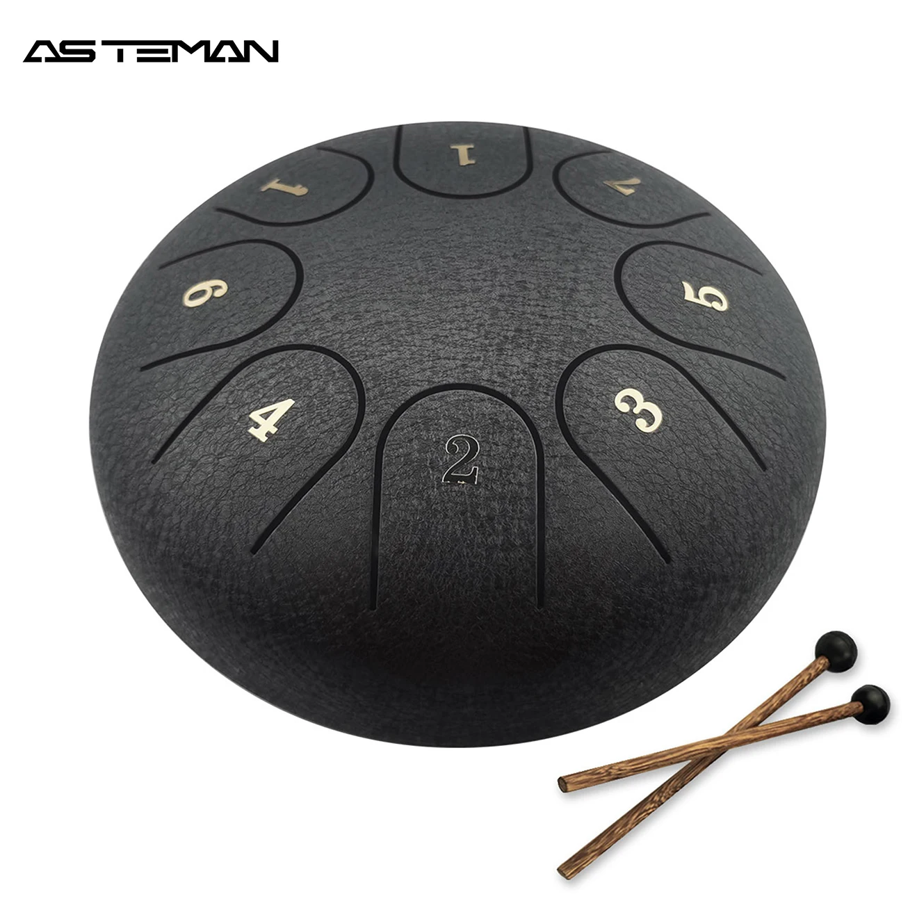 ASTEMAN стальной барабан для языка серия из углеродистой стали матовый черный 6 дюймов 8 тонов Лотос стальной барабан для языка