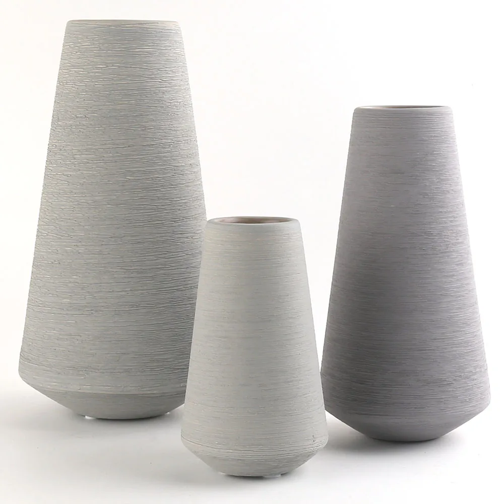 Thin Lines Hand Craft Wire Drawing Ceramic Flower Ornament Decor Vases