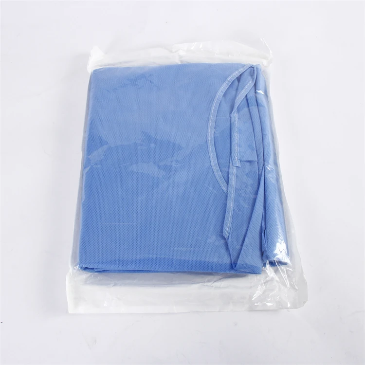 lab gown coat protective uniform disposable coverall isolation suit Clothing Safety Surgical Medical Non-woven PP SMS blue