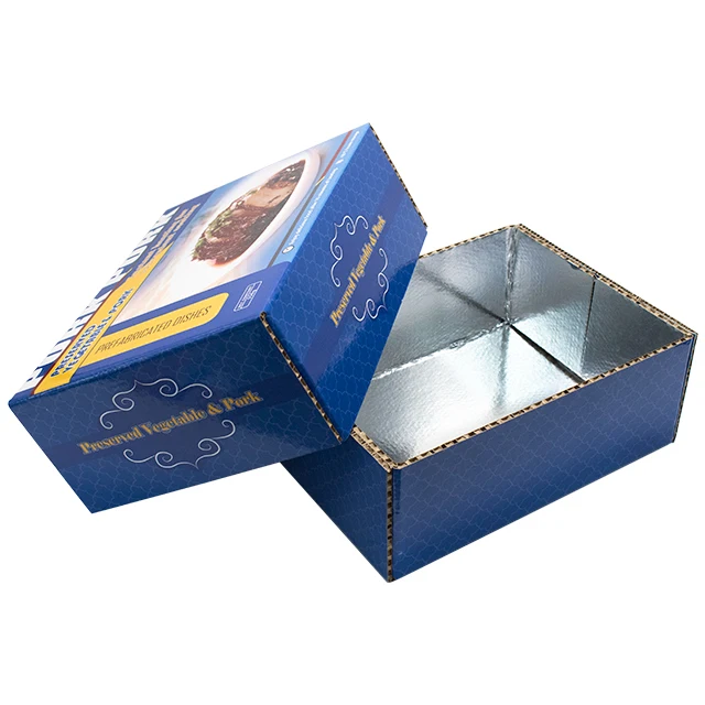 Insulated Shipping Packaging Biodegradable Frozen Food Packaging Paper Packaging Box Eco Friendly Aluminium Foil Cardboard