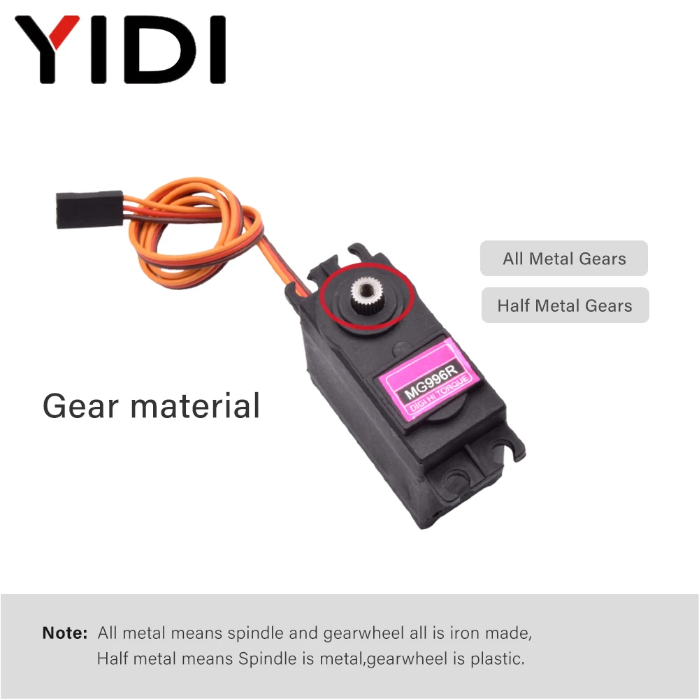 MG996R DC High Torque Metal Gear Standard Micro RC Steering Car Servo Motor 180 360 Degree MG996 MG996R Servomotor Arduino Robot