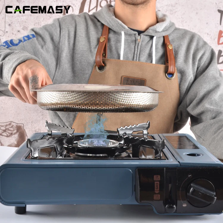 Cafemasy Korean Style Stainless Steel Coffee Roaster Bean Net With Wood Handle Coffee Bean Baking Cage