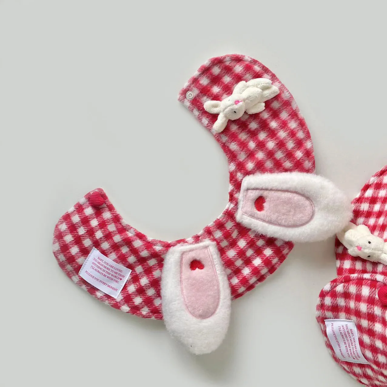 Wholesale Korean INS pet decoration cute plaid rabbit pet cape cet scarf plush dog cloak