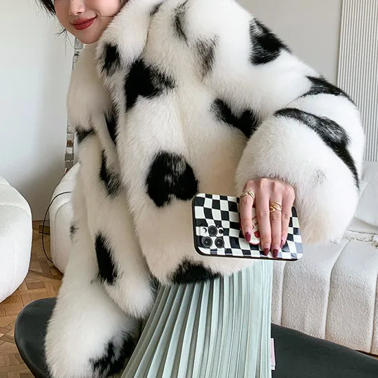 Factory Direct Wholesale Fur Coat Women Natural Fox Jacket With Loving Heart New Arrival Winter Genuine Fox Fur Coat