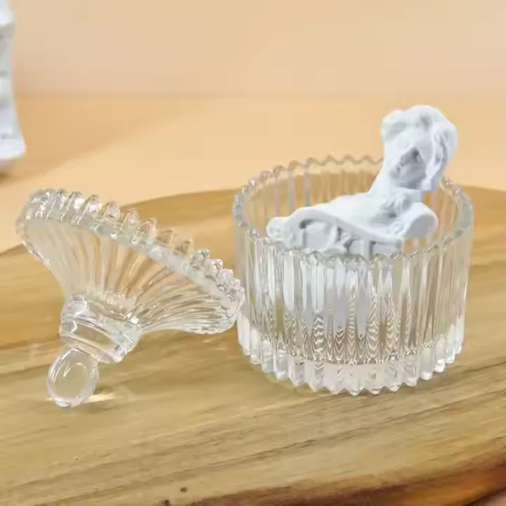 Food Storage Crystal Sugar Glass Bowl  Wedding Decor Clear Empty Paste Sugar Cookie Easter Candy Jars