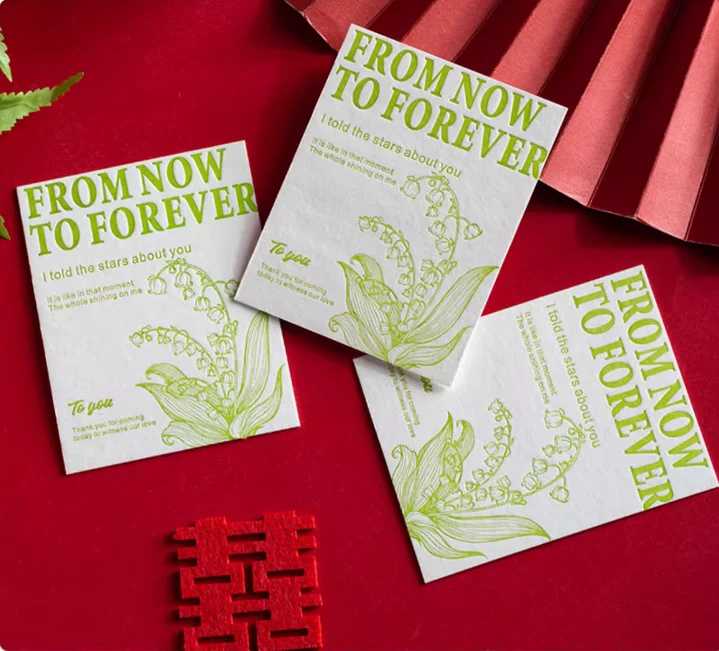 Wholesale luxury foil gold letterpress greeting card custom business card debossed thank you cards with envelopes