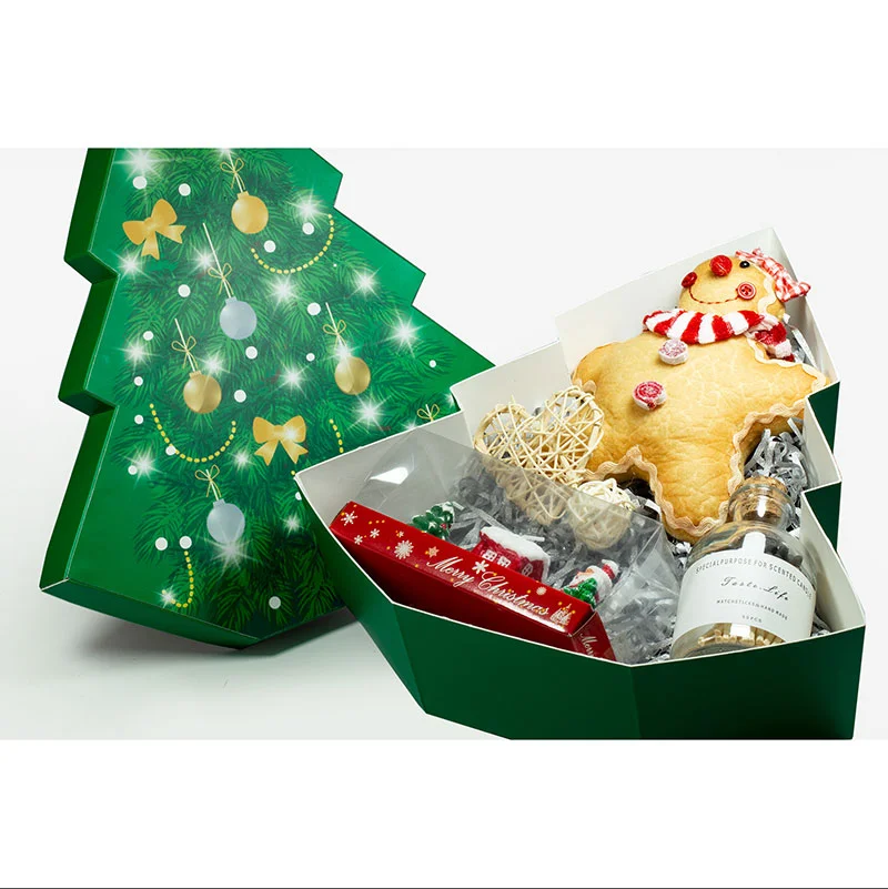 Ccustom Christmas tree shaped Cardboard Box Candy Packaging Cookie Packing Christmas Advent Calendar Box For Chocolate