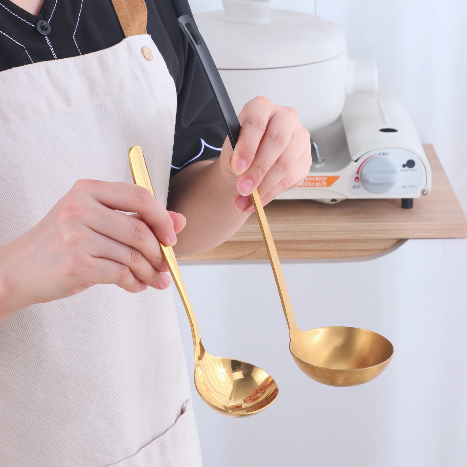 Korean Soup Spoon Colorful Tableware Stainless Steel Chinese Soup Spoon For Dinner Home Kitchen