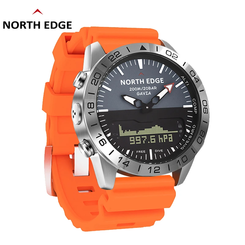 NORTH EDGE Outdoor Multi-function Smart Watch Deep Diving High Pressure Swimming Dual Display Motion Pedometer Smart Watch