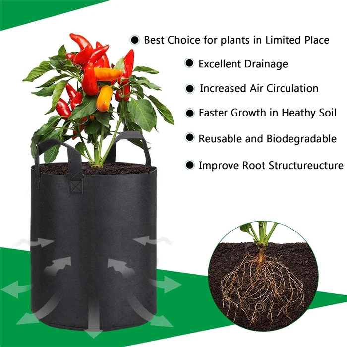 Garden UV resistant PE polyethylene plastic seedling/planting bags for plant nursery grow bags for plants