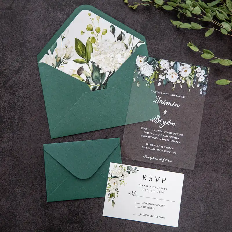 Custom New Styles Luxury Wedding Card Acrylic Invitations Acrylic Wedding Invitations