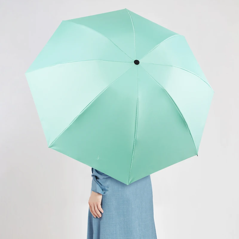 23 inch sky blue fully automatic 190T black coated windproof waterproof reverse inverted folding umbrella