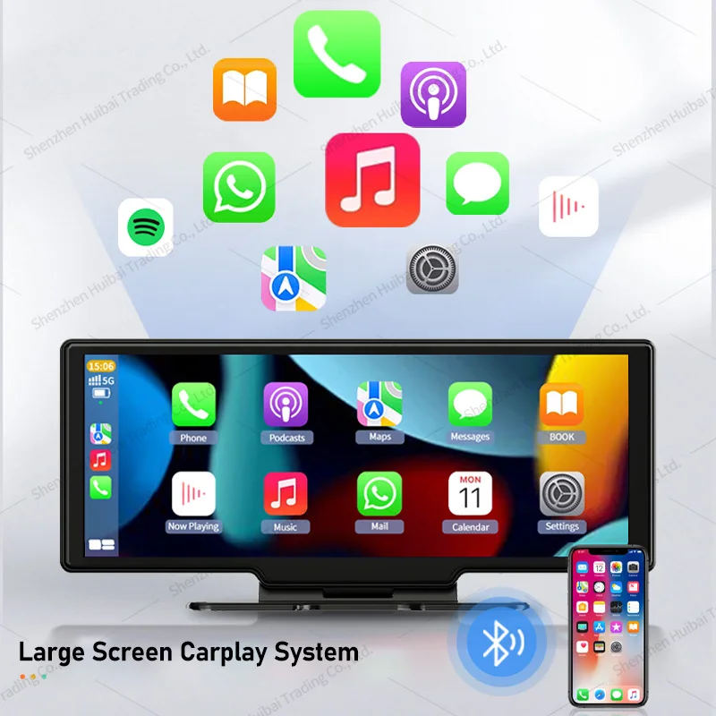 UHD 4K WIFI  Dashcam Wireless Carplay & Android Auto Rearview Car DVR GPS Night Vision Voice Control Video Recorder Black Box