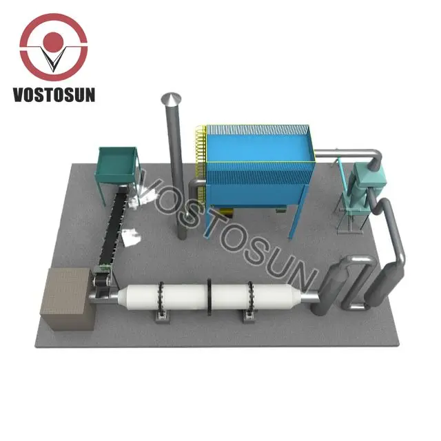 Wood Flour Chips Rotary Drum Drying Dryer Line