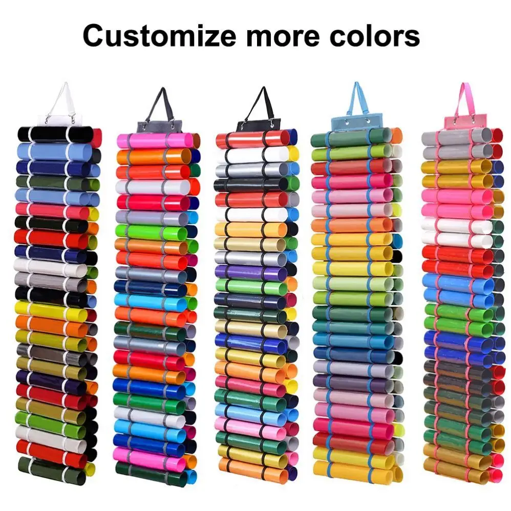 Wall Mount Vinyl Roll Storage Rack Craft collapsible Vinyl Organizer Wrap Organizer with 24 Compartments