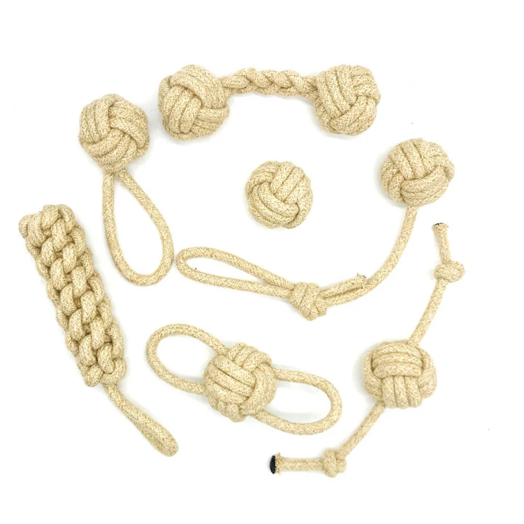 New arrivals 2024 puzzle juguetes para perros 7 set chew pet cotton rope hemp dog toys set