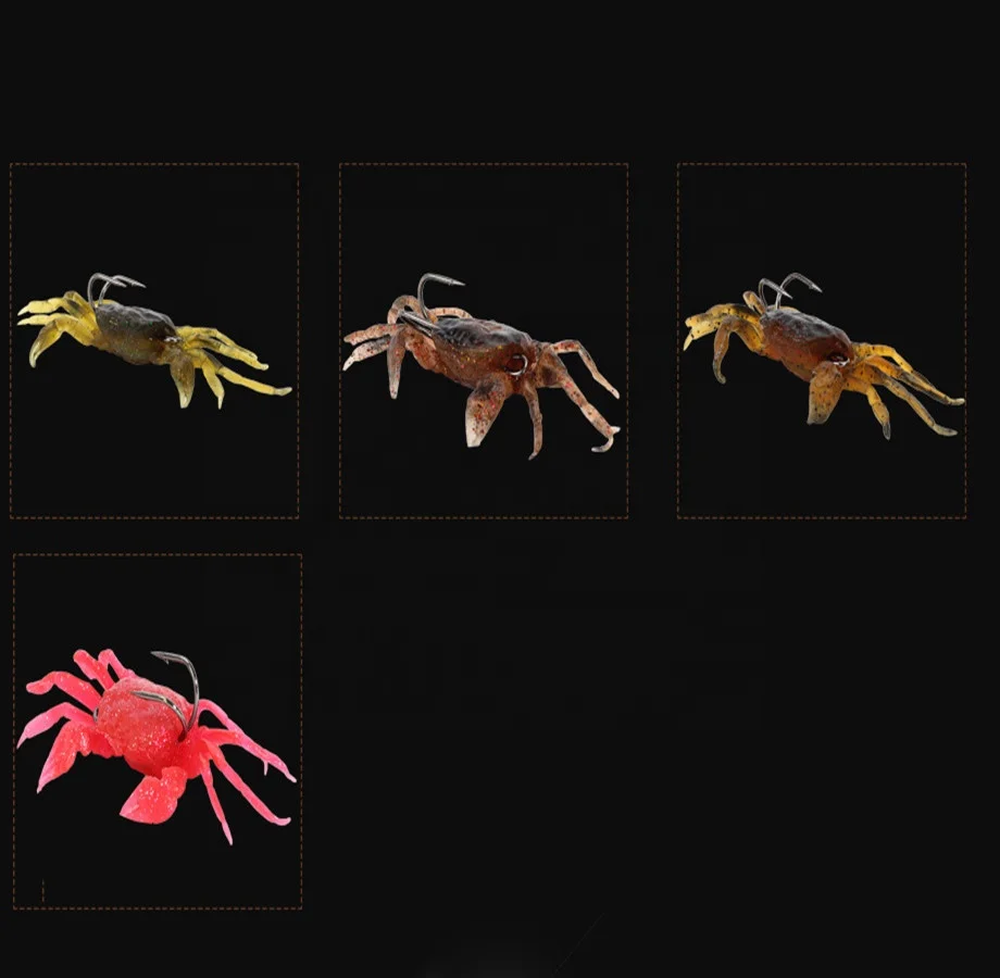 Artificial Fishing Lure Baits Soft Crab Fish Baits with Hook for Freshwater Saltwater Minnow Trout Perch Fishing