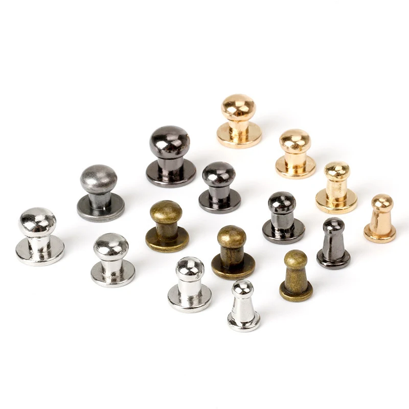 Custom 4-12mm Leather Handbag Rivets Round Pacifier Nail And Screw Rivets For Bags Hardware Accessories