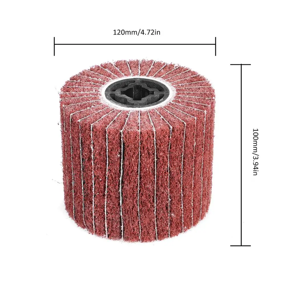 120# 240# 320# Mop Flap Non Woven Grinding Wire Drawing Abrasive Buffing Polishing Brush Wheel For Stainless Steel Metal