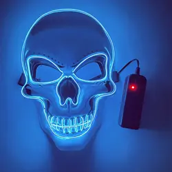 Halloween LED Mask, Light Up Scary EL Wire Skull Mask, Creepy Cosplay Mask for Festival Parties Costume