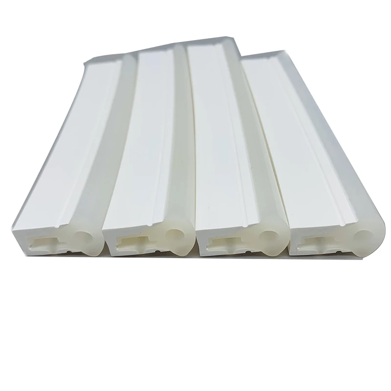 top side view waterproof IP silicone tube for LED strip RGB light neon sign custom size extrusion silicone tubing